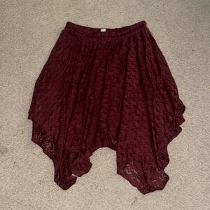Knee Length Burgundy Skirt